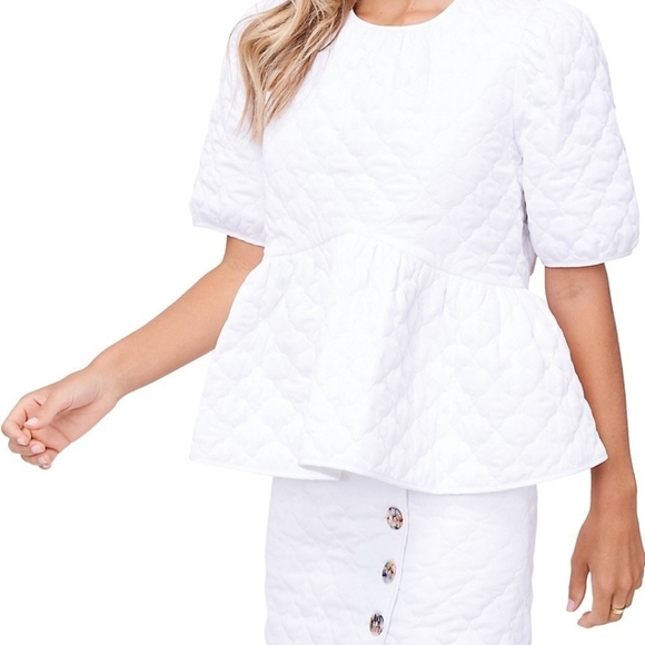 SOLD - *NWT* EN SAISON Quilted Babydoll Top - Picture 2 of 4